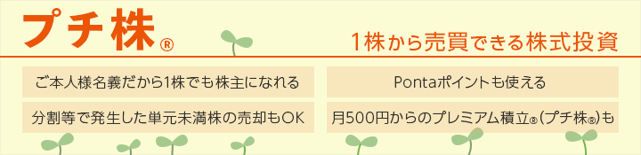 auカブコム証券　プチ株