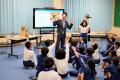 加西市立九会小学校にてペットボトルキャップのリサイ