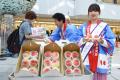 川西特産 早生桃「日川白鳳」の即売会を今年も開催 / 