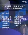 「2025年度 パデル ジュニア日本代表候補選手」 メン