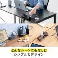 クランプでガッチリと机に固定できる！Type-C & USB A