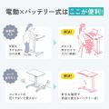 配線フリーでどこでも電動昇降！バッテリーで動くスタ