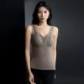 裏起毛カップ付きキャミソール　 シルク伸縮性 レース
