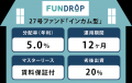 FUNDROP 27号ファンドの運用期間が終了、償還および当