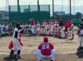舞鶴ミライスタジアムで日本生命野球部が野球教室を1