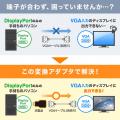 DisplayPortをVGAに変換し、アナログVGAモニターを有