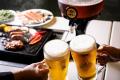 冷たいビールと沖縄もとぶ牛カルビや国産牛リブロース 冷たいビールと沖縄もとぶ牛カルビや国産牛リブロース