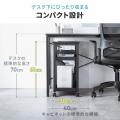 フチ付きトレイが便利。デスク下を有効活用できるデス