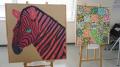 障害者アーティストの作品展示　横浜市の配送センター