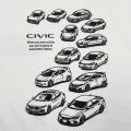 「歴代 Honda シビック」デザインTシャツにブラックが