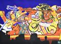 日本全国のお祭りを描いた迫力ある作品を展示 パソナ 日本全国のお祭りを描いた迫力ある作品を展示 パソナ