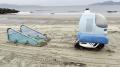 海岸清掃ロボット1号機が完成、福岡県宗像市の海岸で