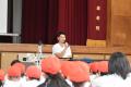 【シーホース三河】角野亮伍選手が刈谷市立朝日小学校