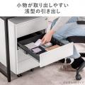 浅型×均等引き出しで小物も備品もスッキリ収納！鍵付