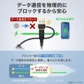 公共USBでは通信遮断、普段はデータ通信。切り替えて