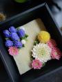 栗と抹茶の浮島に、あんクリームで秋の草花を表utf-8