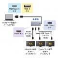 Type-Cケーブル1本で最大3画面同時出力、Type-C×2・HD