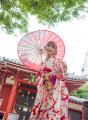 浅草花やしきで着物姿をプロが撮影。きものレンタルwa 浅草花やしきで着物姿をプロが撮影。きものレンタルwa