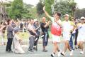 豊橋市前芝中で保・小・中連携の聖火リレー、プロフィ