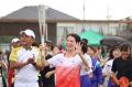 豊橋市前芝中で保・小・中連携の聖火リレー、プロフィ