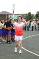 豊橋市前芝中で保・小・中連携の聖火リレー、プロフィ