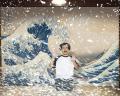 北斎の大波を体感する。浮世絵版画を刷る。復刻版画を