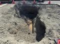 熊本県八代市の道路陥没を受け、雨水管内部のドローン 熊本県八代市の道路陥没を受け、雨水管内部のドローン