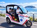 イベント救護に電動トゥクトゥクを活用 JFATとeMoBi イベント救護に電動トゥクトゥクを活用 JFATとeMoBi