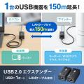 パソコンとUSB機器間を最大150mまで延長できるUSB2.0