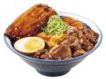 【ガツンと肉盛り】豚角煮と牛焼肉丼「肉めし岡もと」