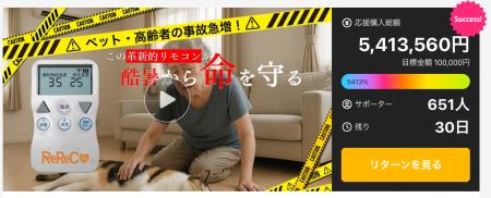 【開始1週間で応援購入500万円突破】高齢者・ペットの