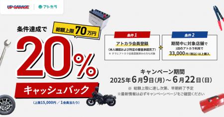 あと払いサービスの「アトカラ」　アップガレージ35店