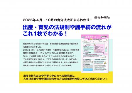 出産・育児の法規制＆諸手続の流れがこれ1枚でわかる