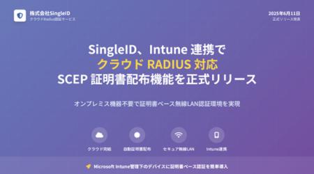 SingleID、Intune 連携でクラウド RADIUS 対応の SCEP