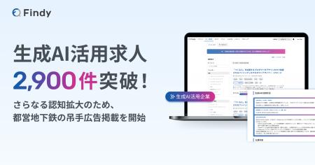「生成AI活用企業」求人票数が2ヶ月で2,900件突破！マ