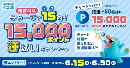 「チャージで15(イコ)か！15,000ポイント運試しキャン
