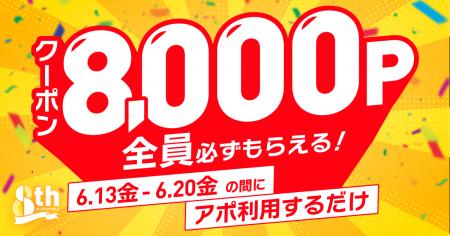 【pato8周年】サービス内で周年記念キャンペーンを開