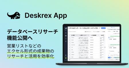 Deskrex、AIエージェント「Deskrex App」で、営業リス