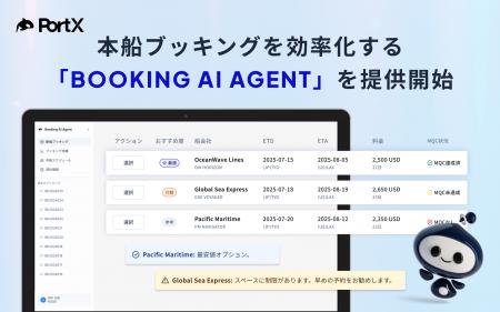 PortX、本船ブッキングを自動化するAIエージェントを