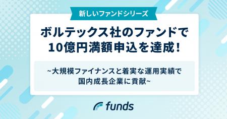 Fundsが、ボルテックス社のファンドで10億円満額申込