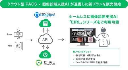 画像診断支援AI「EIRL」とエムネスが提供するクラウド