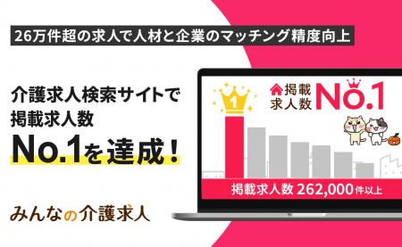 【みんなの介護求人】介護専門転職サイトの掲載求人数