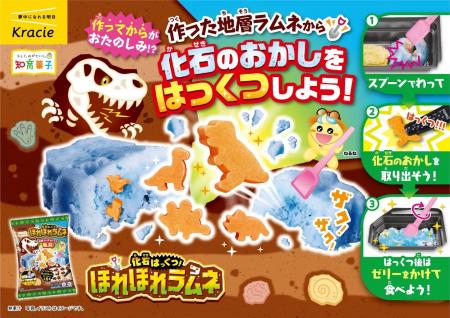 お菓子で発掘！？地層ラムネを割って、化石のお菓子を