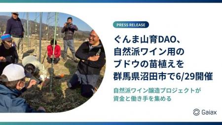 ぐんま山育DAO、自然派ワイン用のブドウの苗植えを群