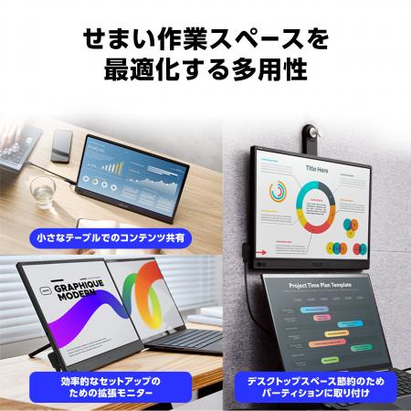 USB Type-Cケーブル1本で接続できる15.6型フルHDモバ