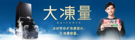 本体のほぼ半分が冷凍室の大凍量シリーズから大型容量