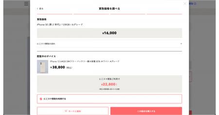 中古スマホ販売の「にこスマ」、購入時に実質負担額の