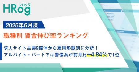 【2025年6月度】職種別 賃金伸び率ランキング求人サイ
