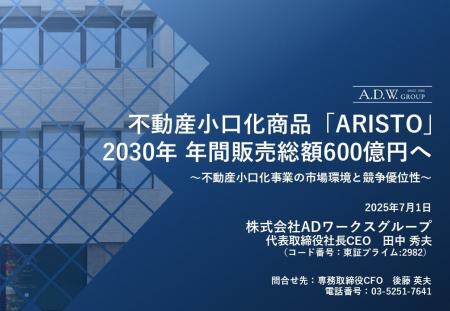 不動産小口化商品「ARISTO」2030年 年間販売総額600億