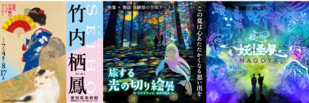 『竹内栖鳳展』×『旅する光の切り絵展』×『動き出す妖